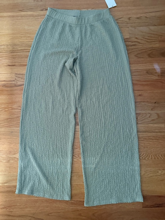 a new day Pants - A New Day Wide Leg Textured Pants - Sage Green